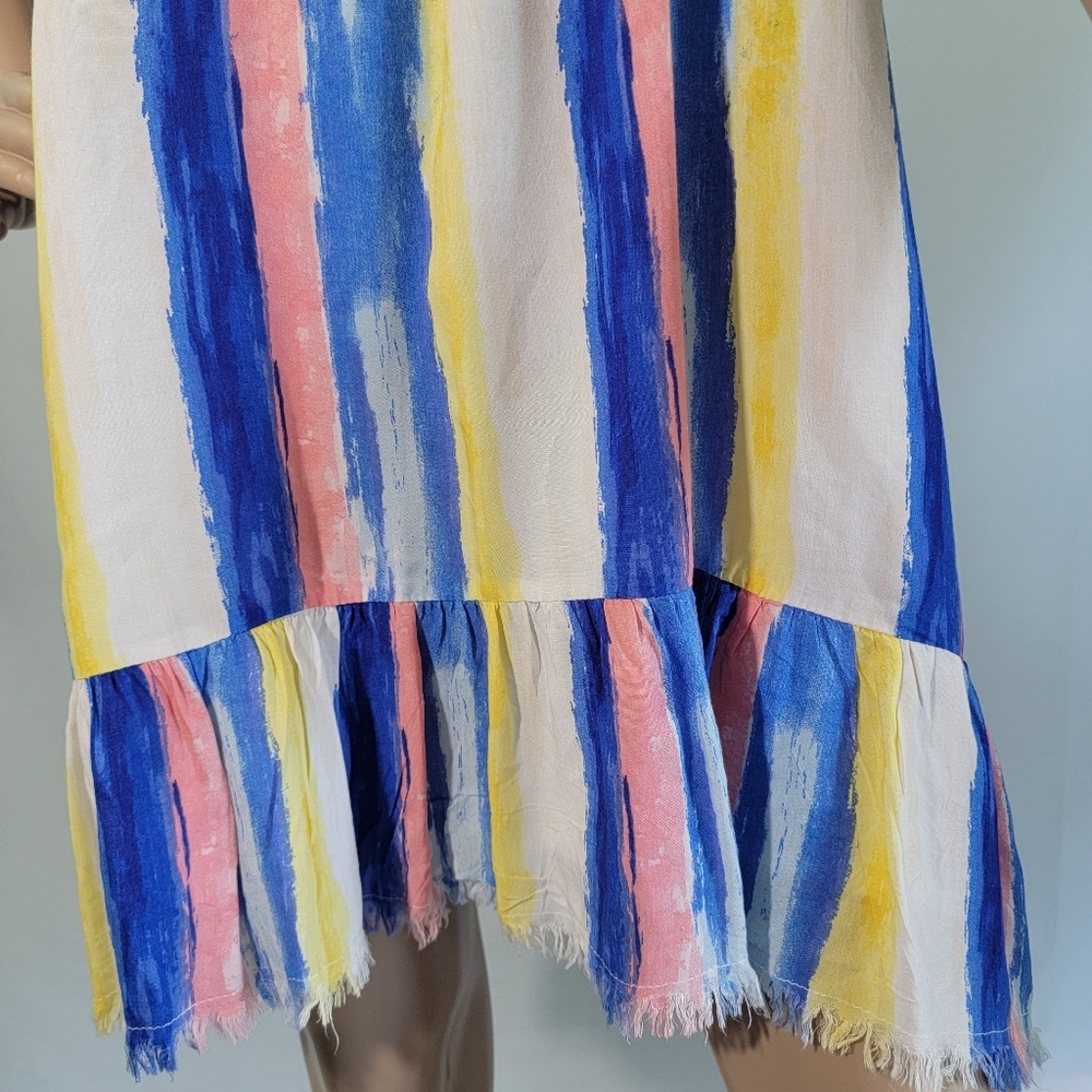 Umgee Yellow and Blue Ruffled Off-the-Shoulder Sundress - Picture 5 of 12